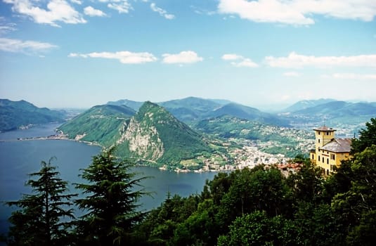 Lugano-view from Mt.Bre,Switzerland