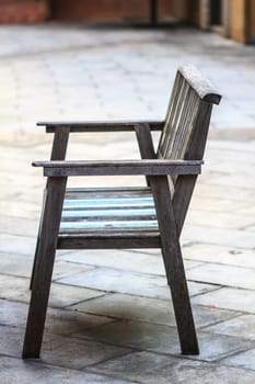 Old Wooden Bench in the garden for relax