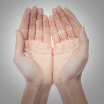 Two open empty hands with palms