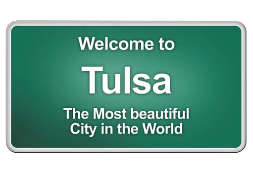 Green village sign with friendly Greetings