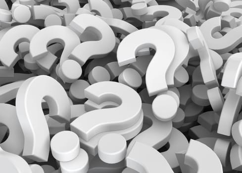 Many questions. 3d illustration