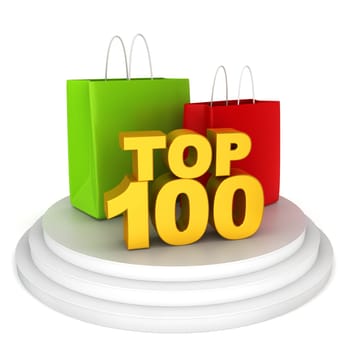Top shopping brands. 3d illustration on white background