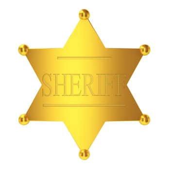 Sheriff badge. 3d illustration on white background