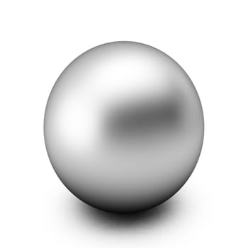 3d render of silver ball on white