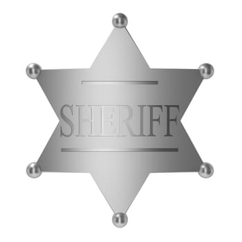 Sheriff badge. 3d illustration on white background