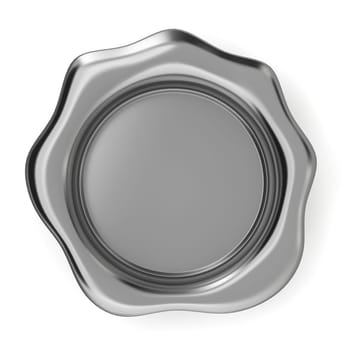 Silver seal. 3d illustration on white background