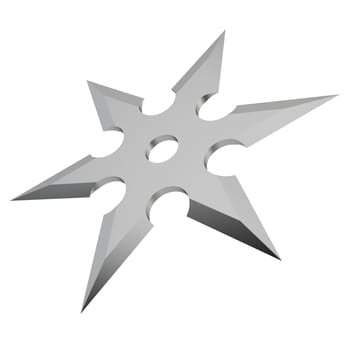 Shuriken. 3d illustration on white background