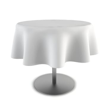 Round table. 3d illustration on white background