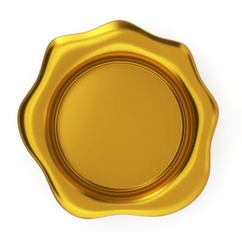 Golden seal. 3d illustration on white background
