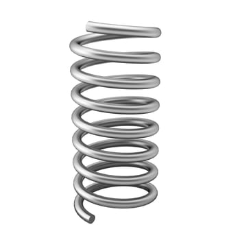 3d render of chrome spring on white
