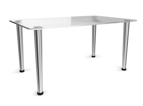 Modern table. 3d illustration on white background