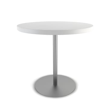 Round table. 3d illustration on white background