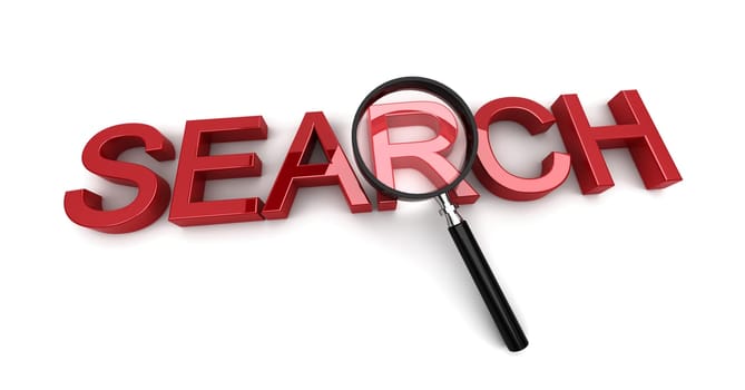 Search concept. 3d illustration on white background