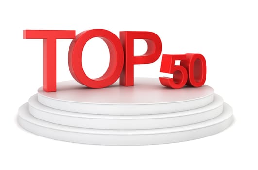 Top fifty. 3d illustration on white background