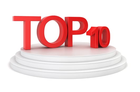 Top ten. 3d illustration on white background