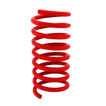 3d render of red spring on white