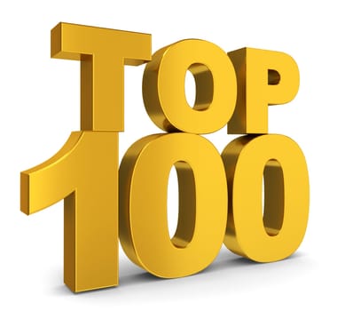 Top hundred. 3d illustration on white background