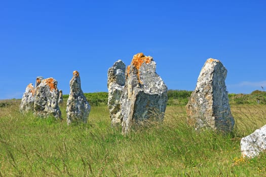 Alignements de Lagatjar,a stone age in the Finistére département,Brittany,France