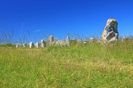 Alignements de Lagatjar,a stone age in the Finistére département,Brittany,France