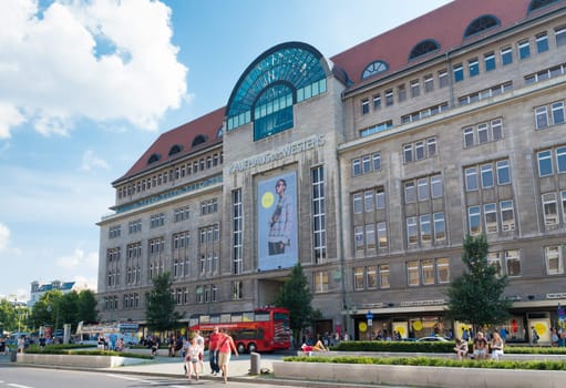 exterior of the famous 'kaufhaus des westens' (KaDeWe) in Berlin. KaDeWe is the second-largest department store in Europe and employs 2400 employees