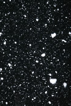 Real snowfall at night
