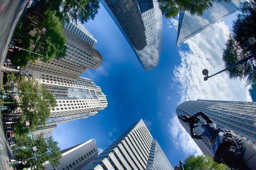 Financial skyscraper buildings in Charlotte North Carolina USA