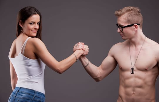 symbolic conflict of men VS women in the eternal conflict of women against men