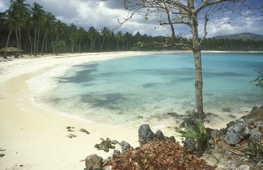 The beach landscape at Las Terrenas on the Samana Peninsula on the Caribbean In the Dominican Republic.  (KEYSTONE/Urs Flueeler)