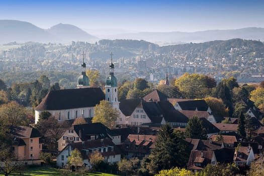 View from the Hermitage to the Cathedral of Arlesheim