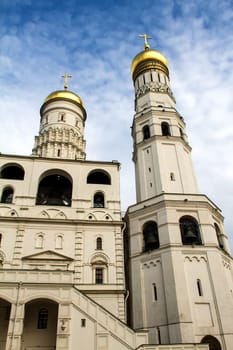 The Ivan the Great Bell Tower, inside the Kremlin, in Moscow.