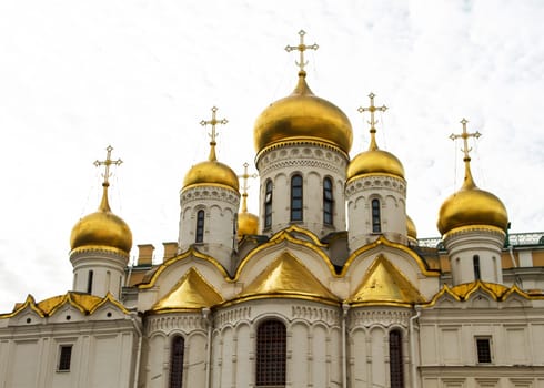 The Annunciation Cathedral inside the Kremlin, in Moscow, Russia..