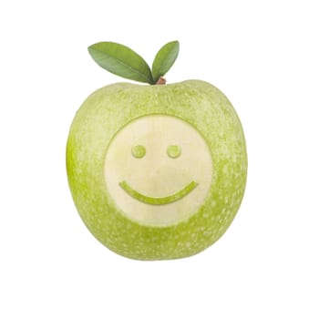 Apple with smiley face
