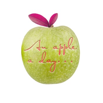 Apple with proverb