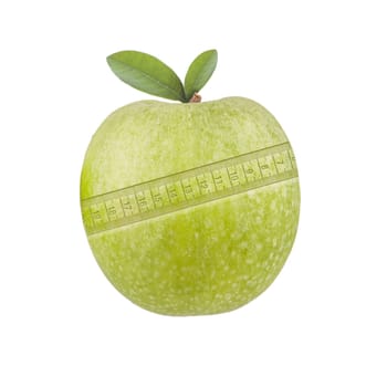 Apple with tape measure
