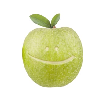 Apple with smiley face