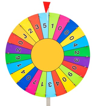 View of Wheel of Fortune isolated on white background