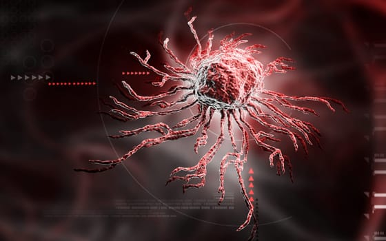Digital illustration of stem cell in colour background