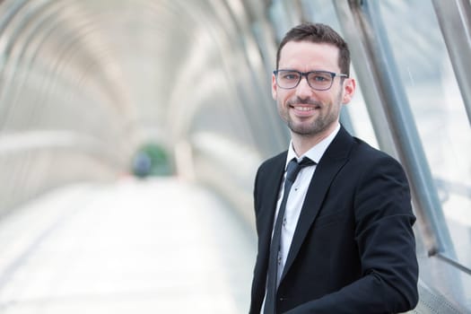 View of an attractive businessman having a break