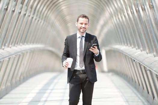 View of a Businessman having a call during a break