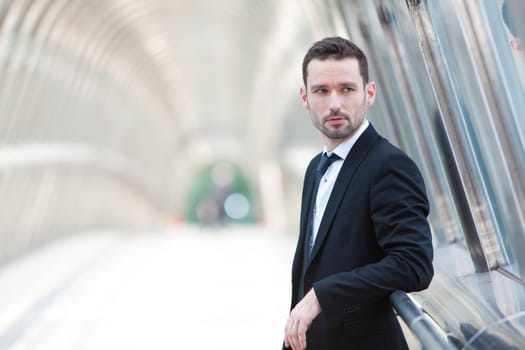 View of an attractive businessman in a building