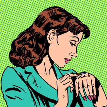 girl Thursday  looks on watch runs businesswoman Office tired waiting