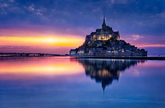Le Mont-Saint-Michel in the twilight