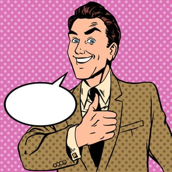 Male gesture hands well thumb. Okay great well perfectly recommend the business concept