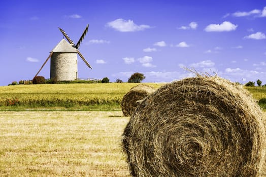France, the Moidrey windmill in Pontorson in Normandie