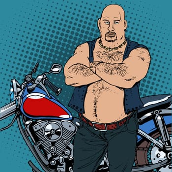 Fat biker vintage motorcycle. The road bully retro style bandit