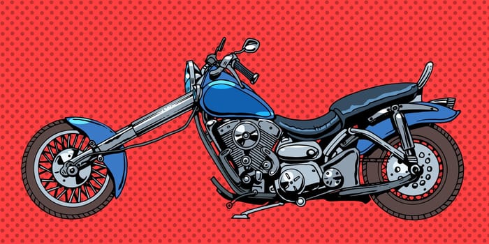 Vintage motorcycle bike. Transport road bikers retro style