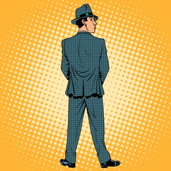 Male bully toilet humor back. Retro style