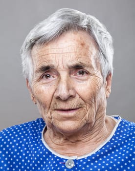 Closeup portrait of an elderly woman