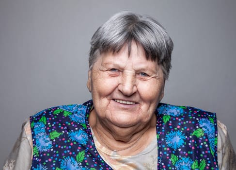 Closeup portrait of an elderly woman