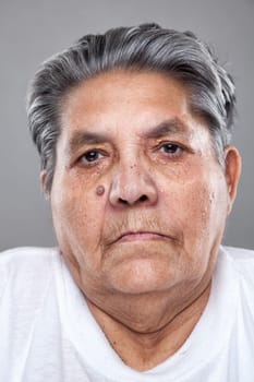 Closeup portrait of an elderly woman